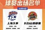 上海VS吉林大名单：张镇麟首秀 怀特塞德&古德温&弗格&洛夫顿出战